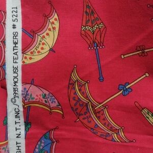 Fabric Traditions Mouse Feathers Red Cerises Parasol Umbrella Fabric 44" x 19"+
